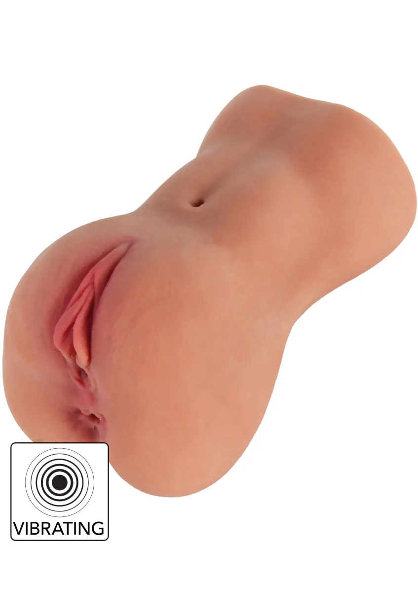 Vibračný masturbátor s otvorom pre štetku