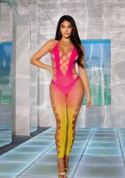 Body bez nôh s imitáciou šnurovania v ombré farbe — obrázok 3