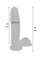 Dildo s dvojitou hustotou TPE 18 cm — obrázok 2