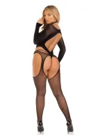 Bodystocking s trakmi a vyrezávaným plyšovým plyšovým náhrdelníkom — obrázok 7