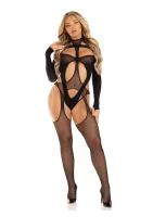 Bodystocking s trakmi a vyrezávaným plyšovým plyšovým náhrdelníkom — obrázok 6