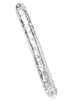 Priehľadný dvojitý dong TPE 34,5 cm — obrázok 4