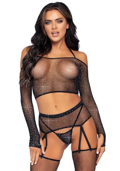 Crop Top, String, Garter Belt and Stockings